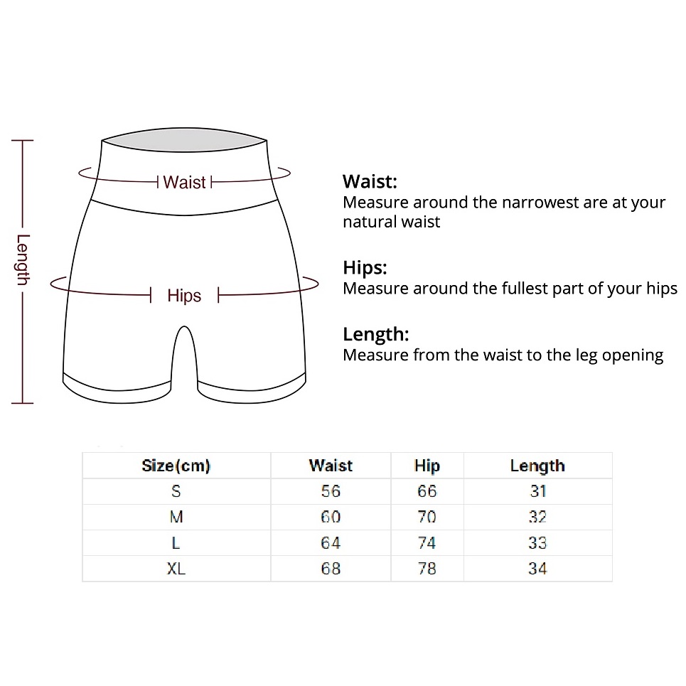 Rövid Push Up Leggings - Bordó/L